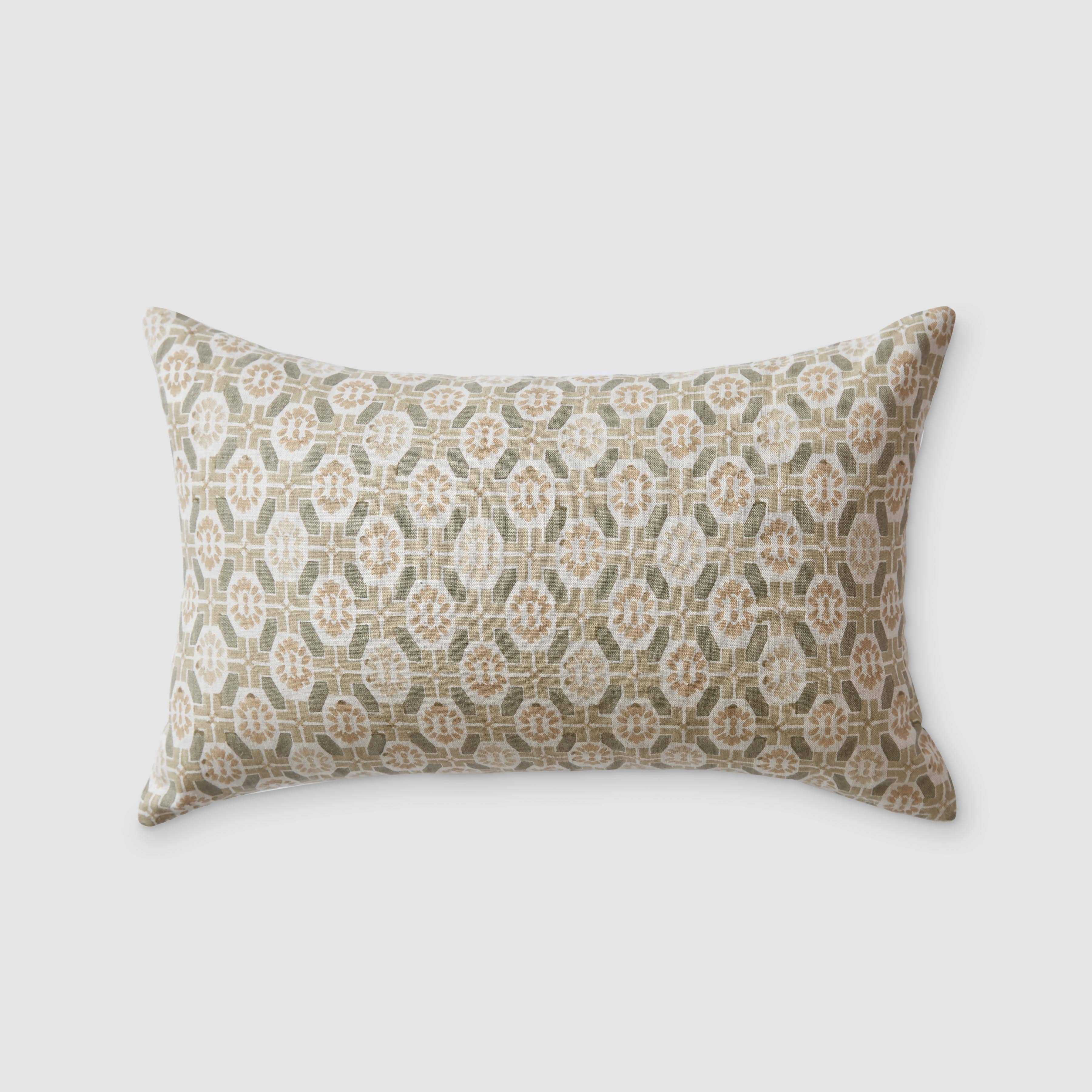 Ayana Block Print Lumbar Pillow